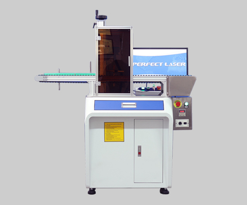 Máy khắc laser sợi quang băng tải bút đứng sàn 20W 30W 50W có nắp che